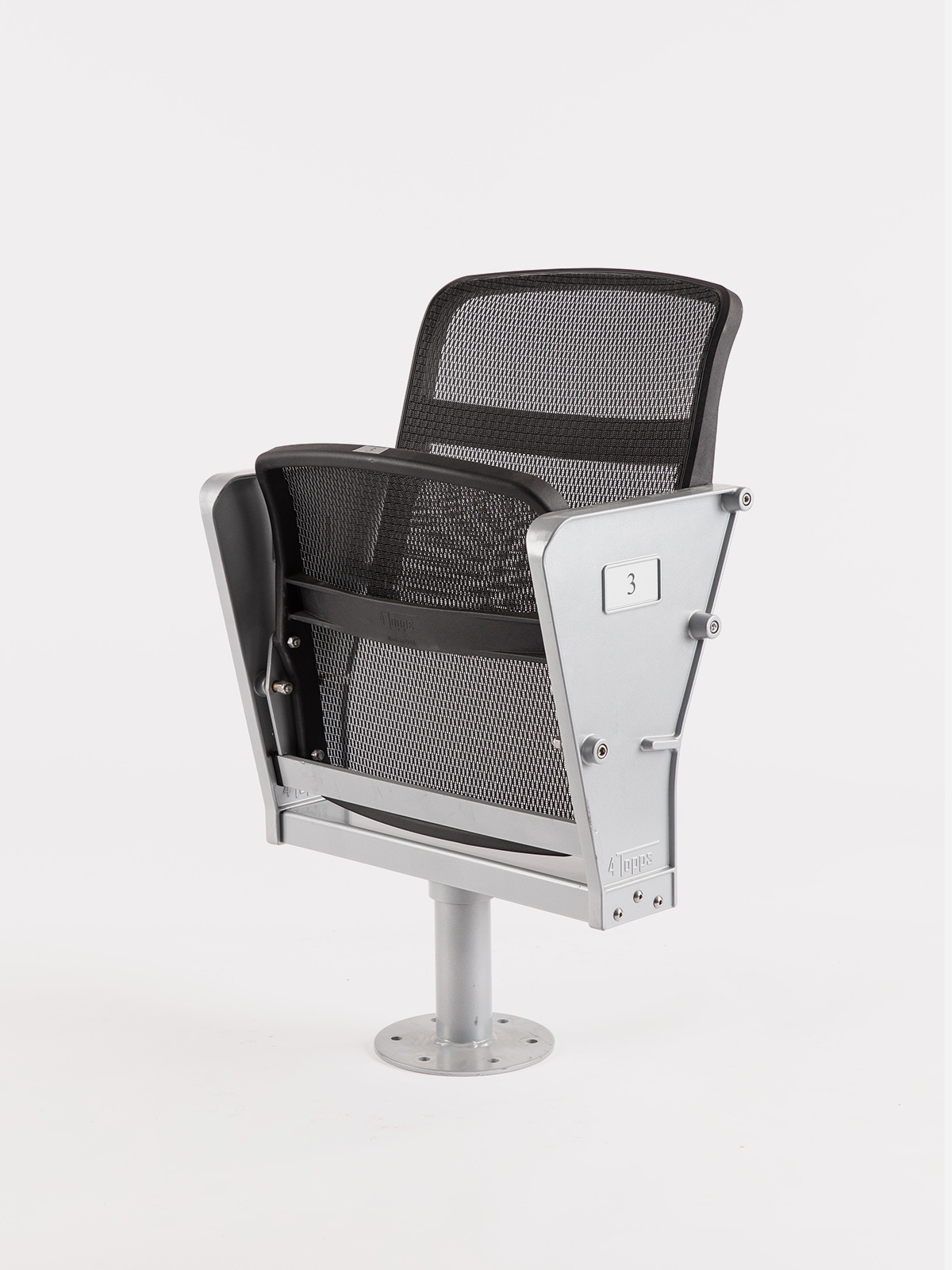 4Topps Swivel Seat with silver metal frame on white background