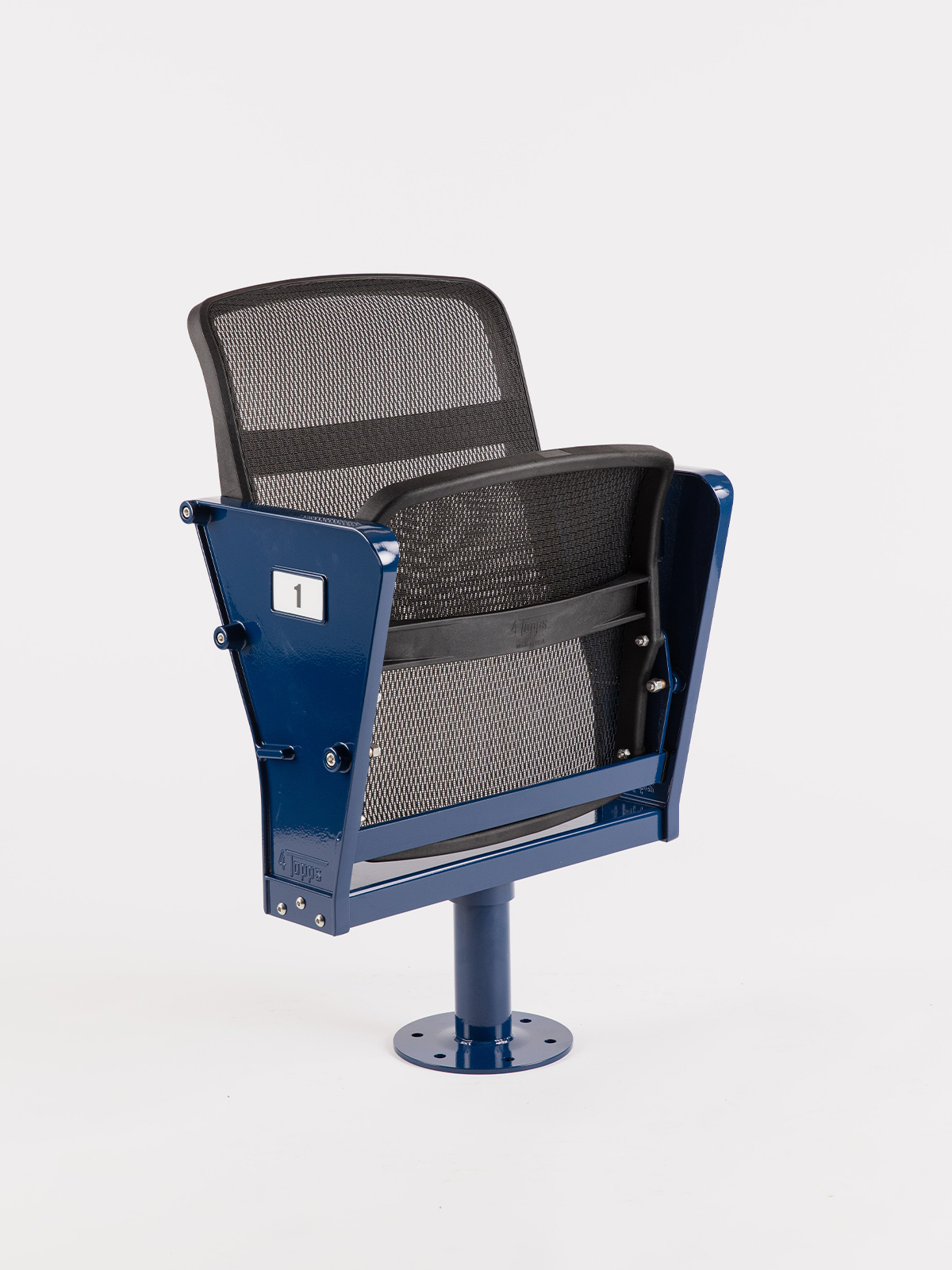 4Topps Swivel Seat with blue metal frame on white background