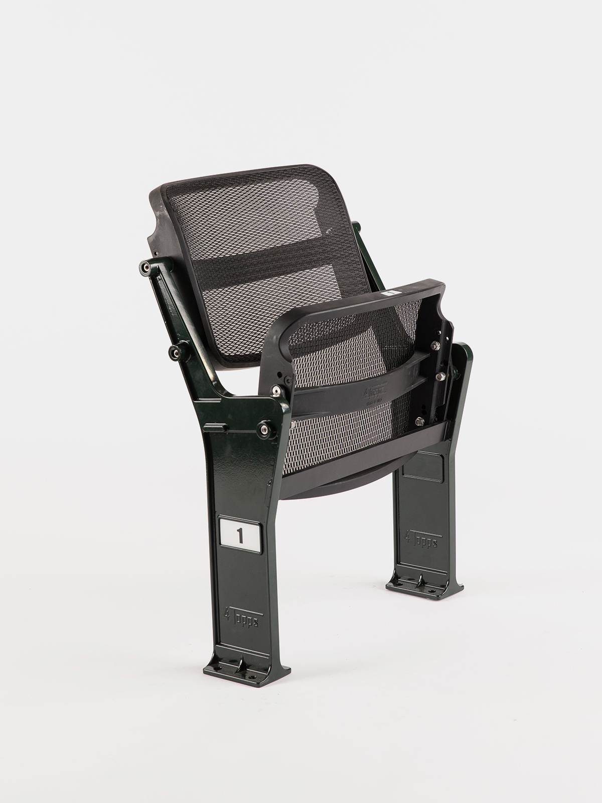 Angled front view of 4Topps slim line seat on white background