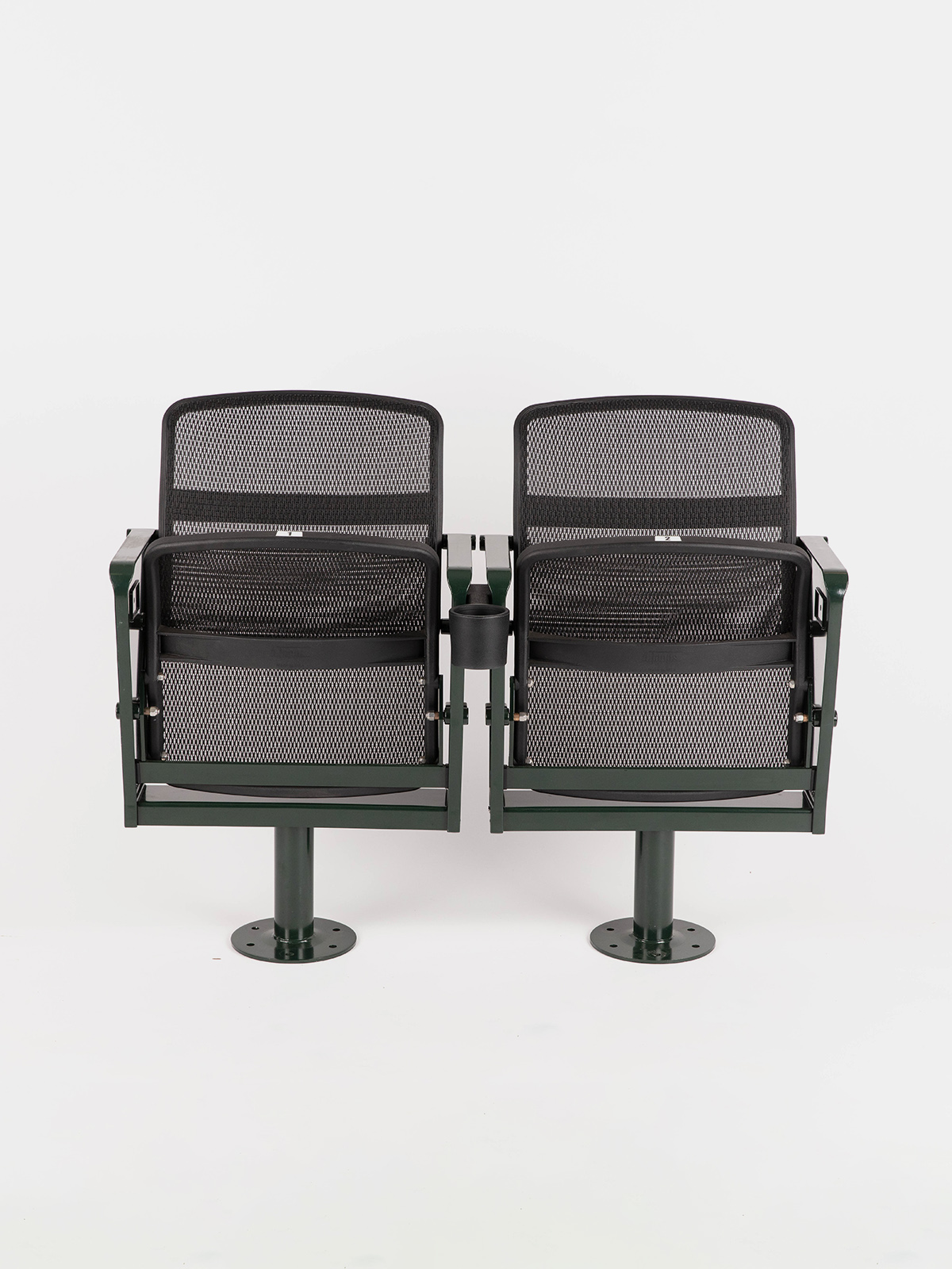 Front view of seat-up position of Theater Seats isolated product shot.