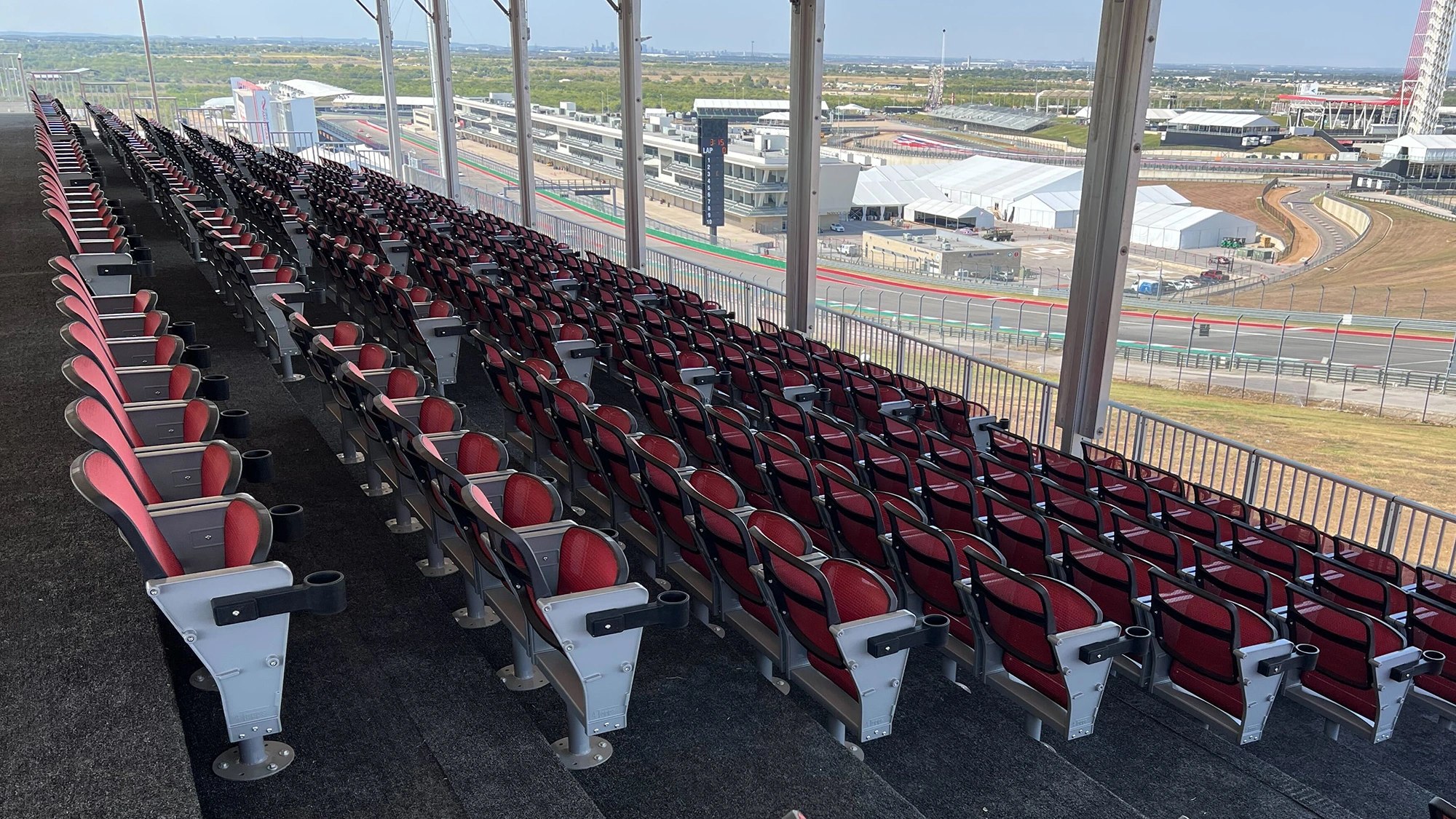 Outside shot of Red F1 theater seats