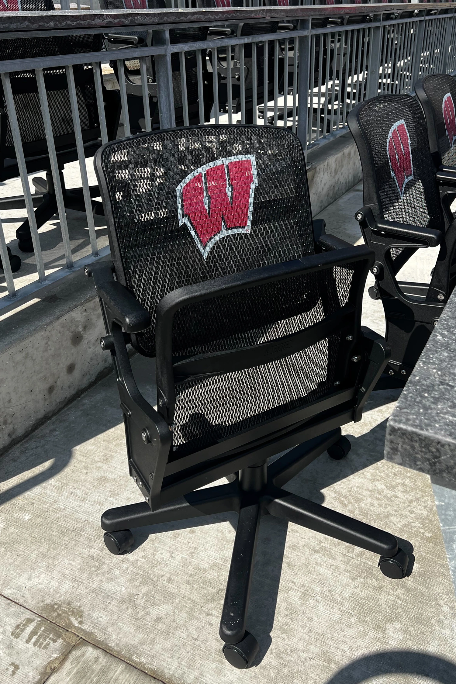 Custom Logo for University of Wisconsin Caster Seat
