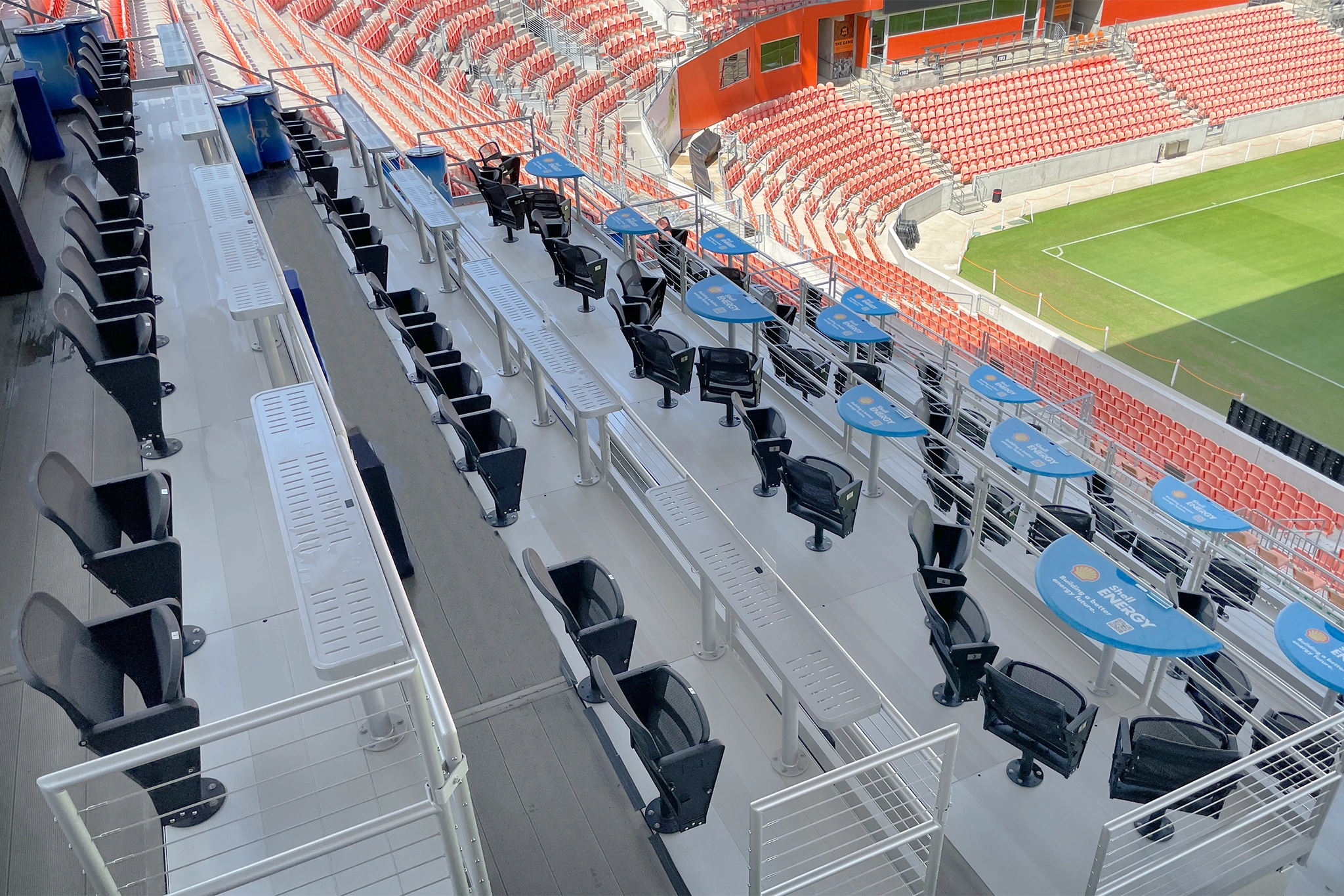 4 Topps Loges, Swivel Seats and Drink Railing at Houston Dynamo.